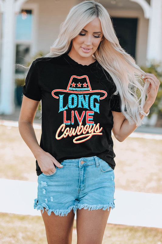 LONG LIVE COWBOYS Graphic Tee Shirt - nailedmoms