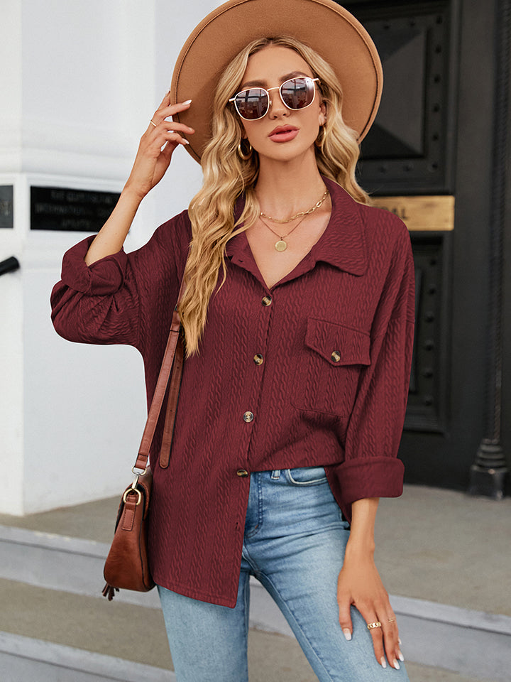 Collared Neck Buttoned Shirt - nailedmoms