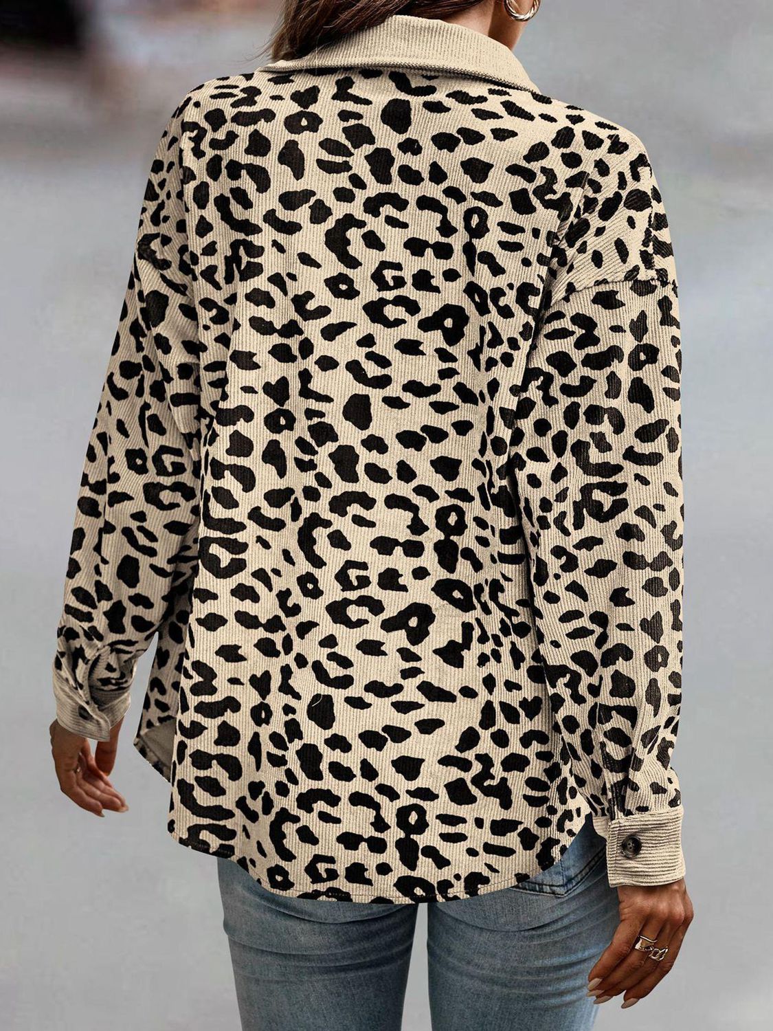 Full Size Leopard Buttoned Jacket - nailedmoms