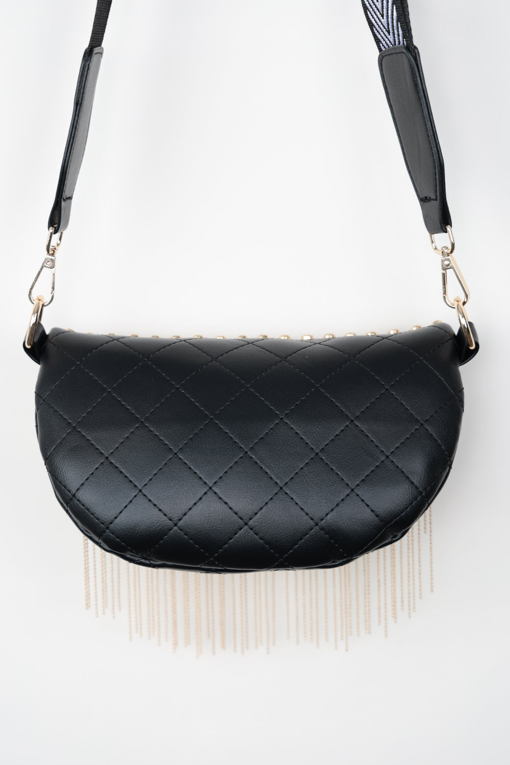 PU Leather Studded Sling Bag with Fringes - nailedmoms