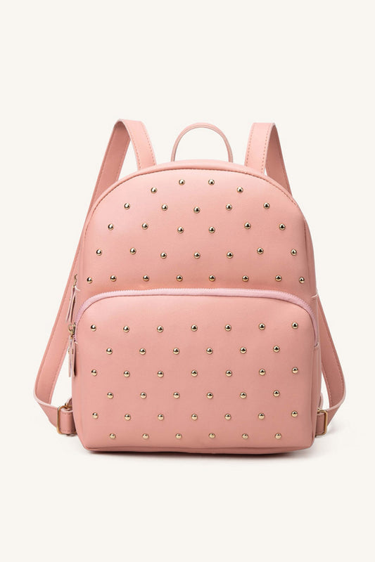 Studded PU Leather Backpack - nailedmoms