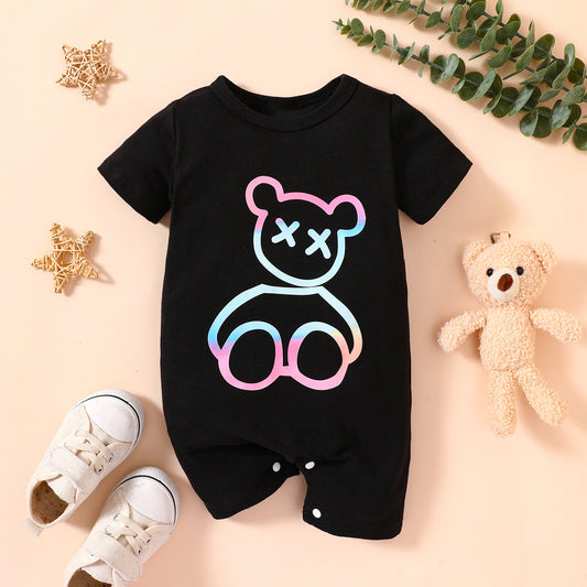 Baby Bear Graphic Short Sleeve Romper - nailedmoms