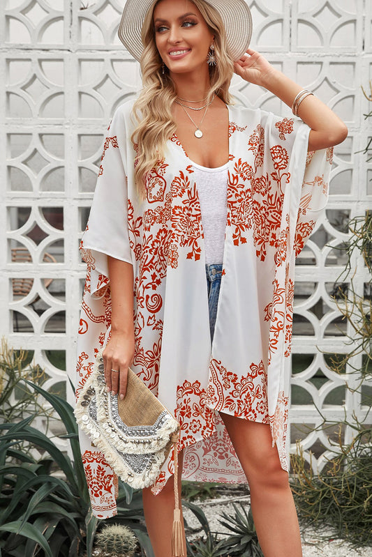 Floral Side Slit Cover Up - nailedmoms