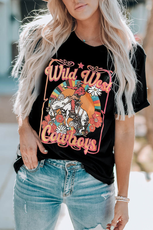 WILD WEST COWBOYS Graphic Tee Shirt - nailedmoms