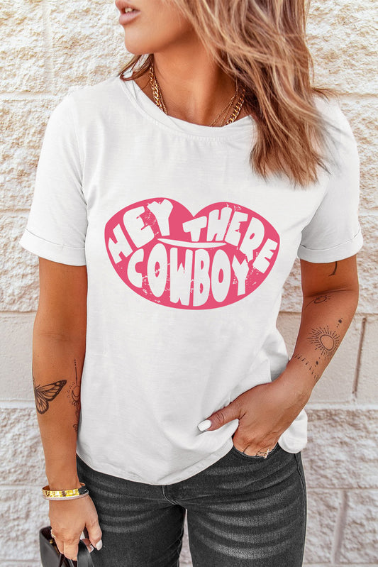 HEY THERE COWBOY Graphic Tee Shirt - nailedmoms