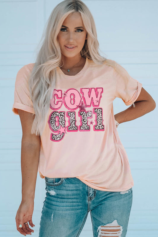 COWGIRL Graphic Cuffed Tee - nailedmoms