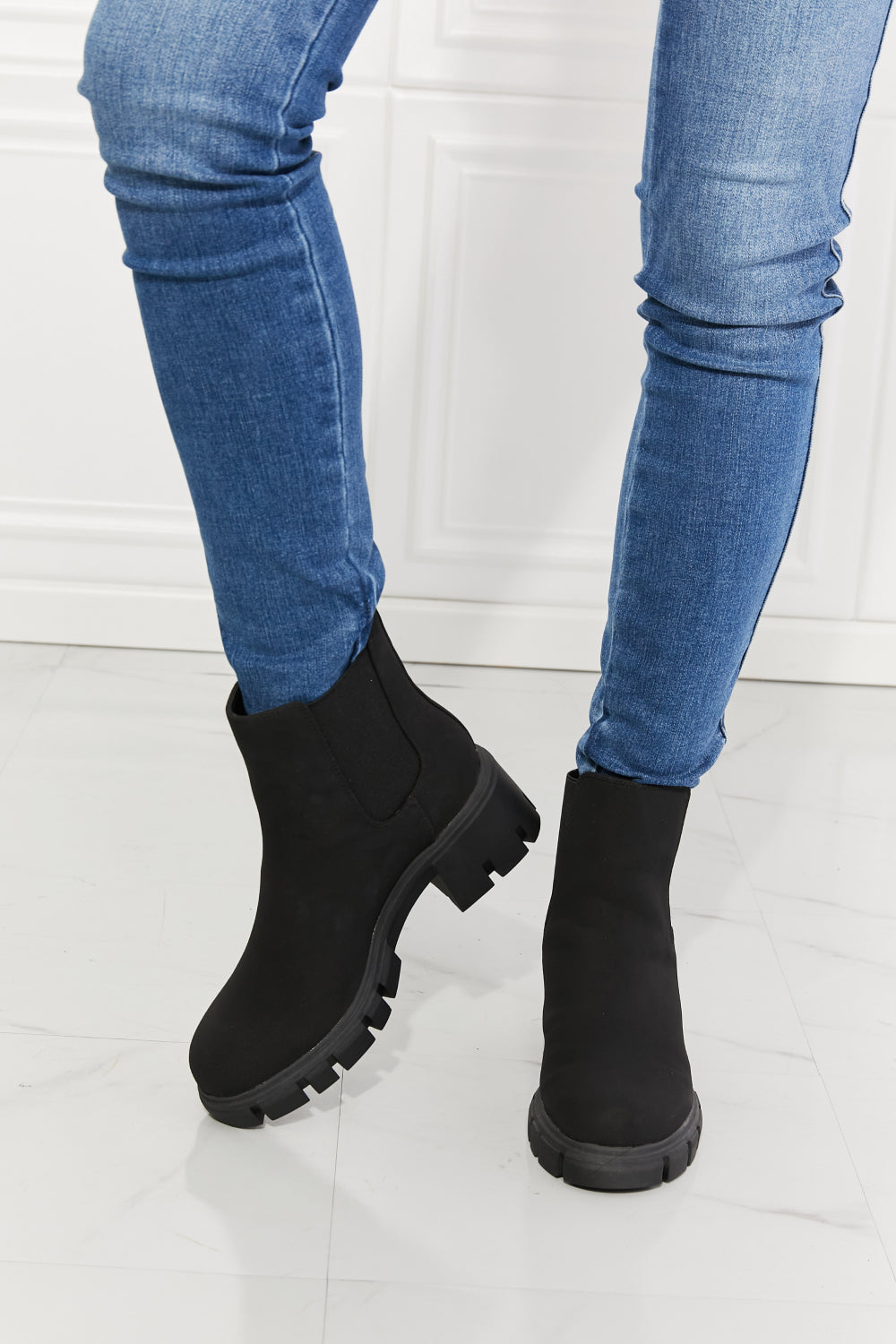 MMShoes Work For It Matte Lug Sole Chelsea Boots in Black - nailedmoms