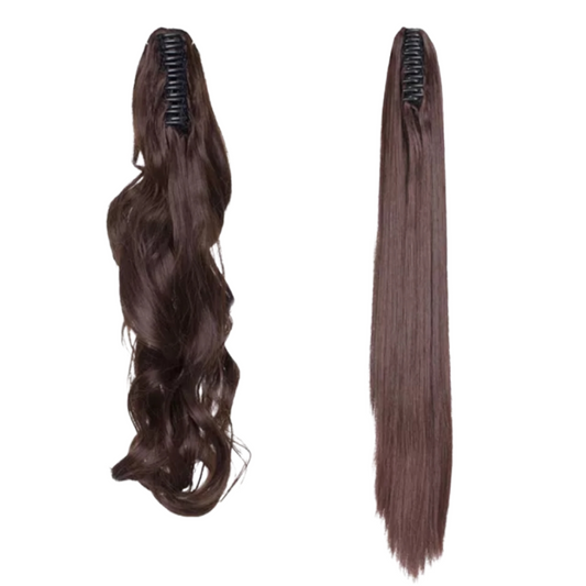 Medium Brown Ponytail Clip Hair Extension - nailedmoms