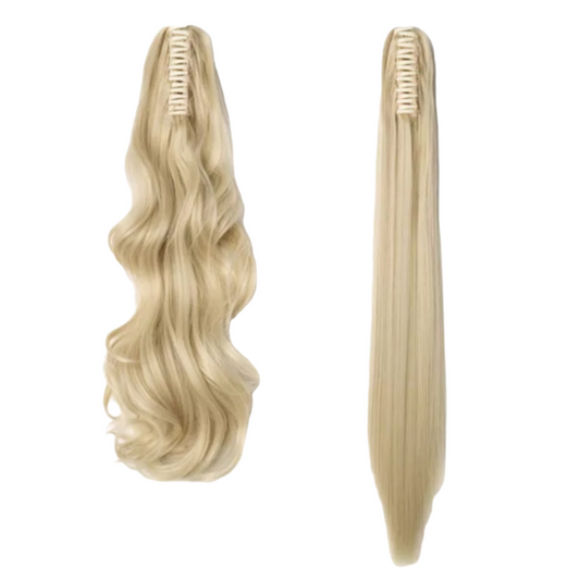 Bleach Blonde Ponytail Clip Hair Extension - nailedmoms