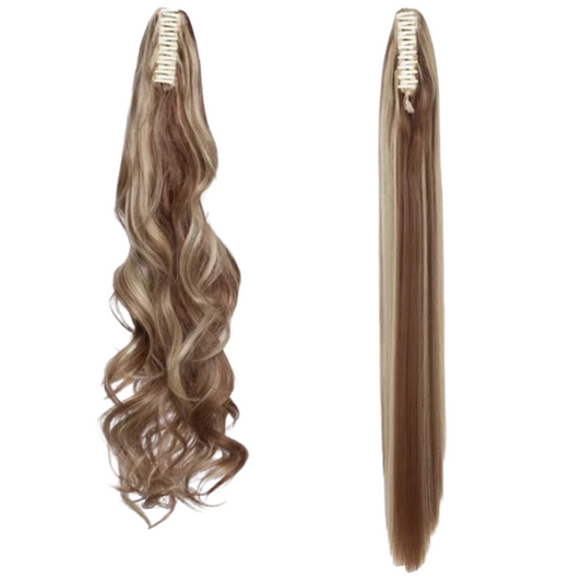 Light Brown & Ash Blonde Ponytail Clip Hair Extension - nailedmoms