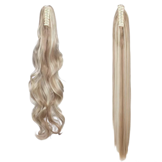 Sandy Blonde & Bleach Blonde Ponytail Clip Hair Extension - nailedmoms